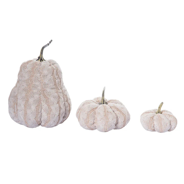 Plush Cream Pumpkin with Stitch Pattern