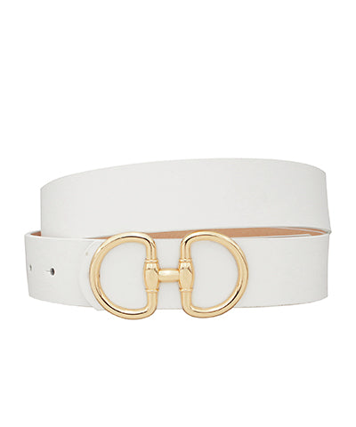 Madison's Exclusive | Double D Link Buckle Belt White