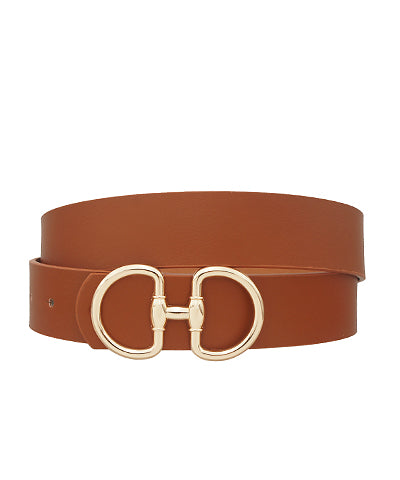 Madison's Exclusive | Double D Link Buckle Belt Cognac