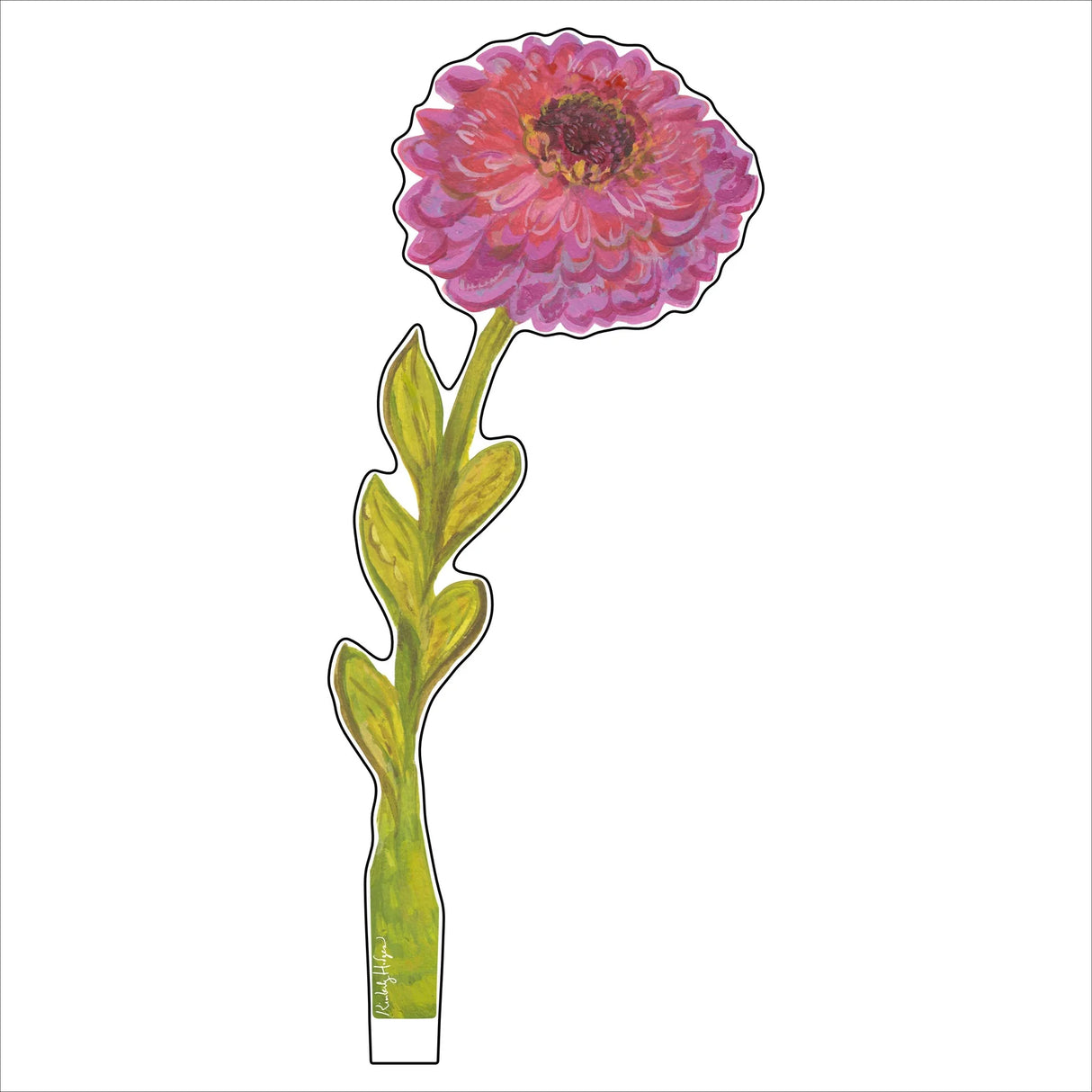 Kimberly Hodges Art | Thistle Zinnia Small Acrylic Flower
