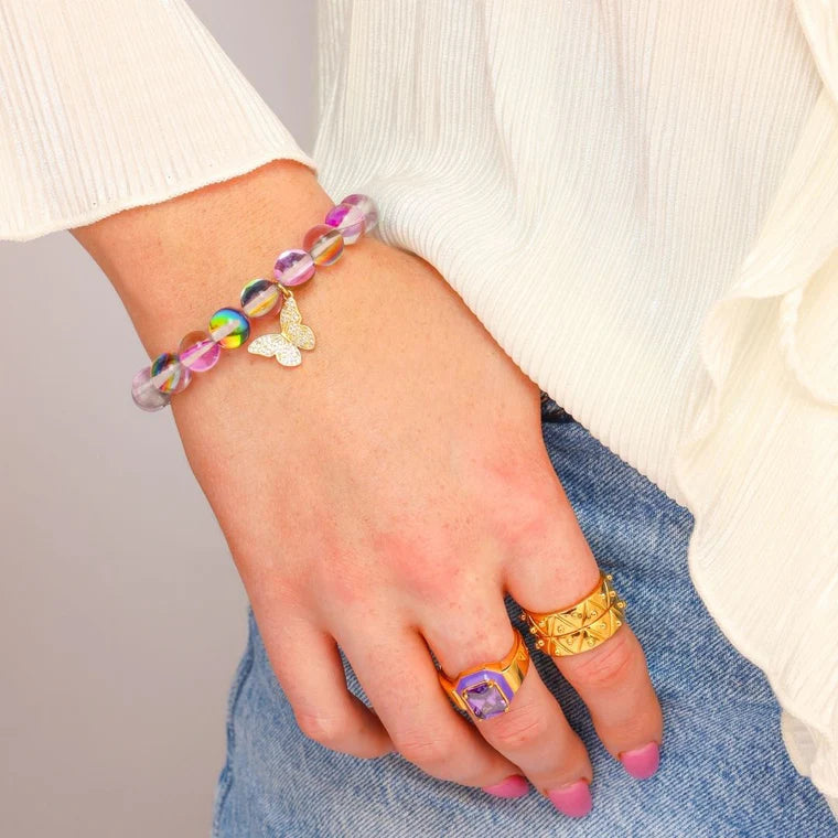 BuDhaGirl | Lila Mariposa Charm Bracelet