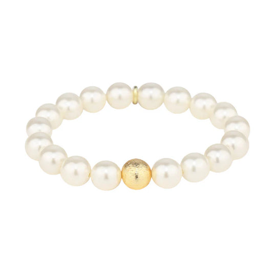 BuDhaGirl | White Pearl Mala Beaded Bracelet