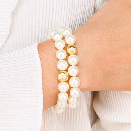 BuDhaGirl | White Pearl Mala Beaded Bracelet