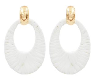 Gradual Oval Raffia Link Earrings