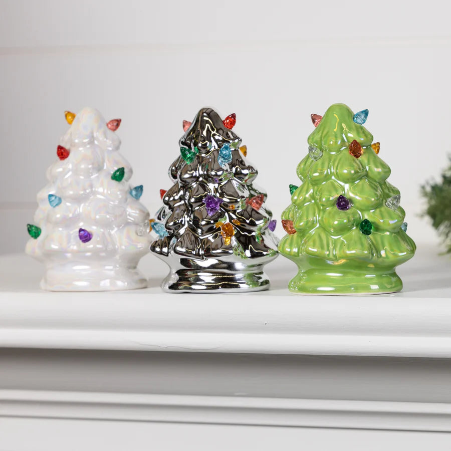 Mini Ceramic Light-Up Christmas Trees