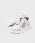 Wonders | Oslo Wedge Trainers - White/Silver