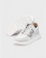 Wonders | Oslo Wedge Trainers - White/Silver