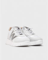 Wonders | Oslo Wedge Trainers - White/Silver