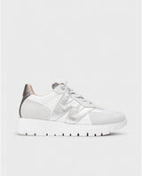 Wonders | Oslo Wedge Trainers - White/Silver