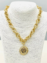 Two Forty Two | VINTAGE | Twisted Link Coin Necklace - Matte Gold