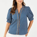 Mary Square | Navy Elaine Gingham Top