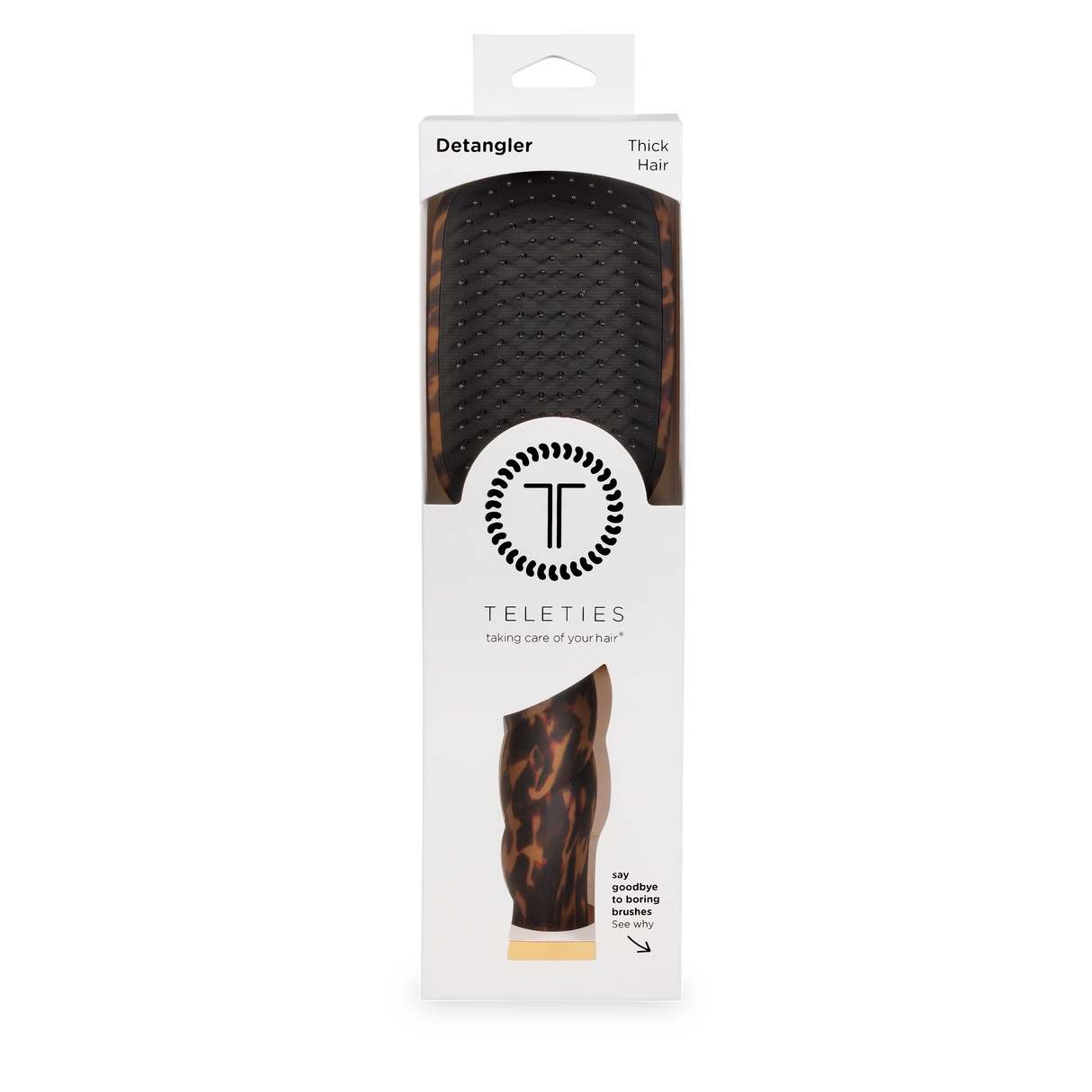 Teleties | Detangler Hair Brush for Thick Hair - Tortoise