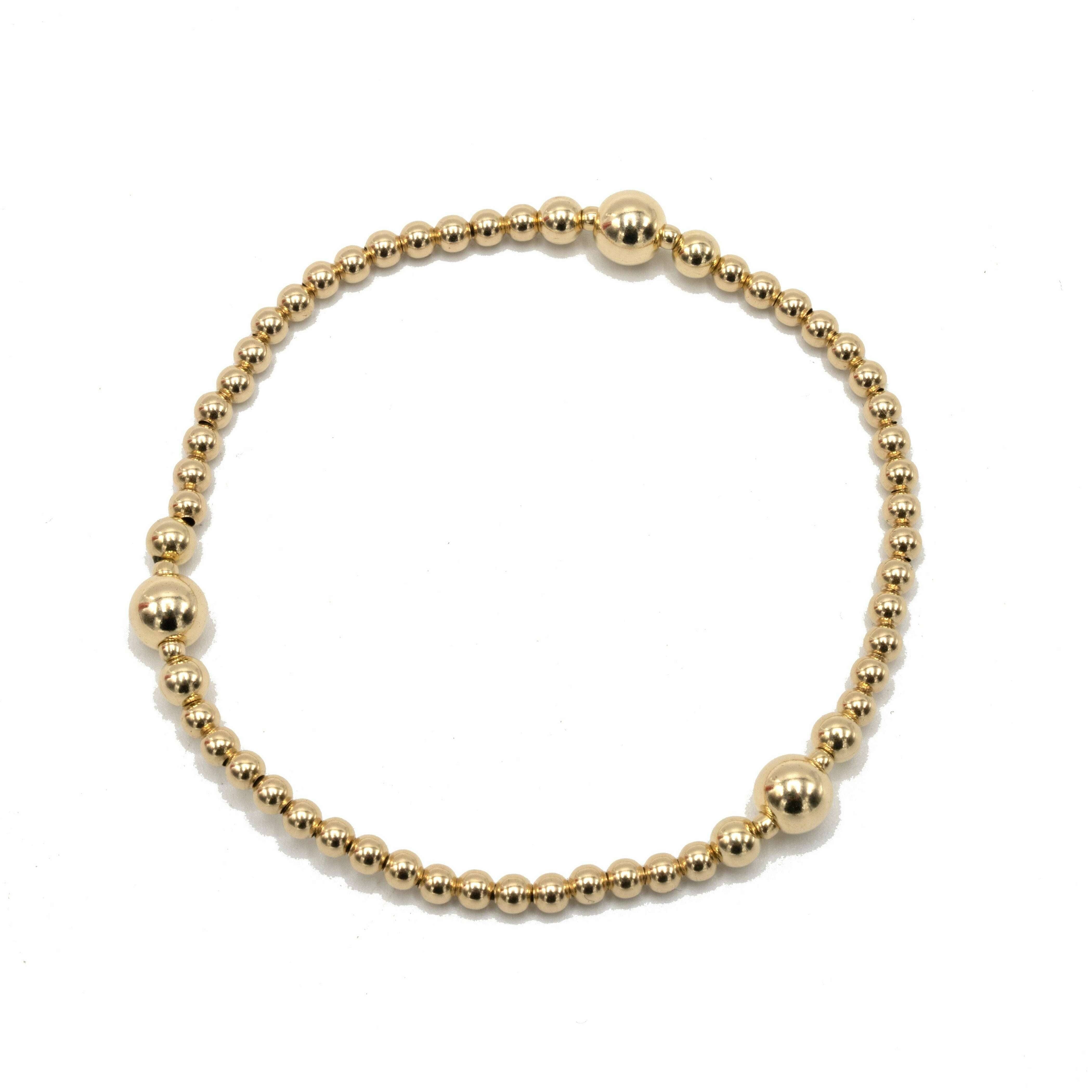 Nantucket 3x6 14K Gold Filled Beaded Bracelet: 7"