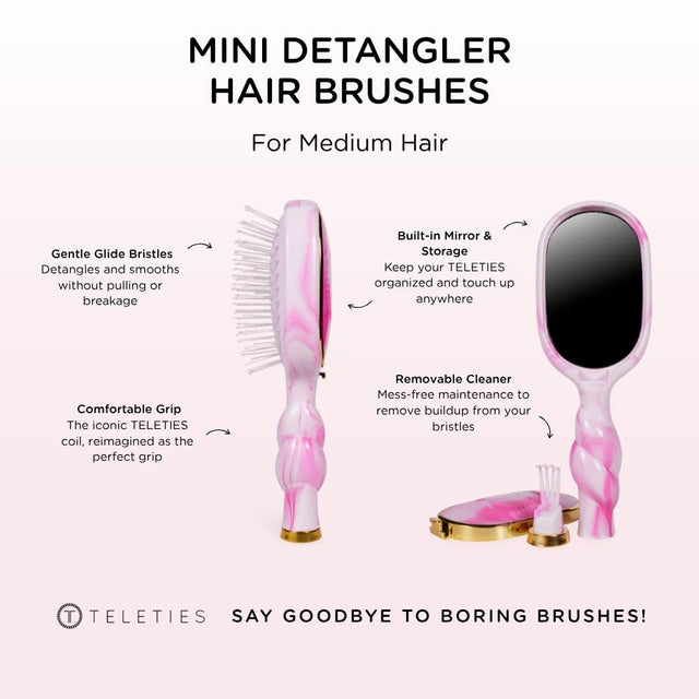Teleties | Mini Detangler Brush | Medium | Pinch Me!