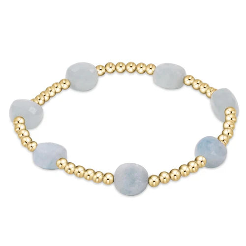 Enewton | Admire Gold 3mm Bead Bracelet - Aquamarine