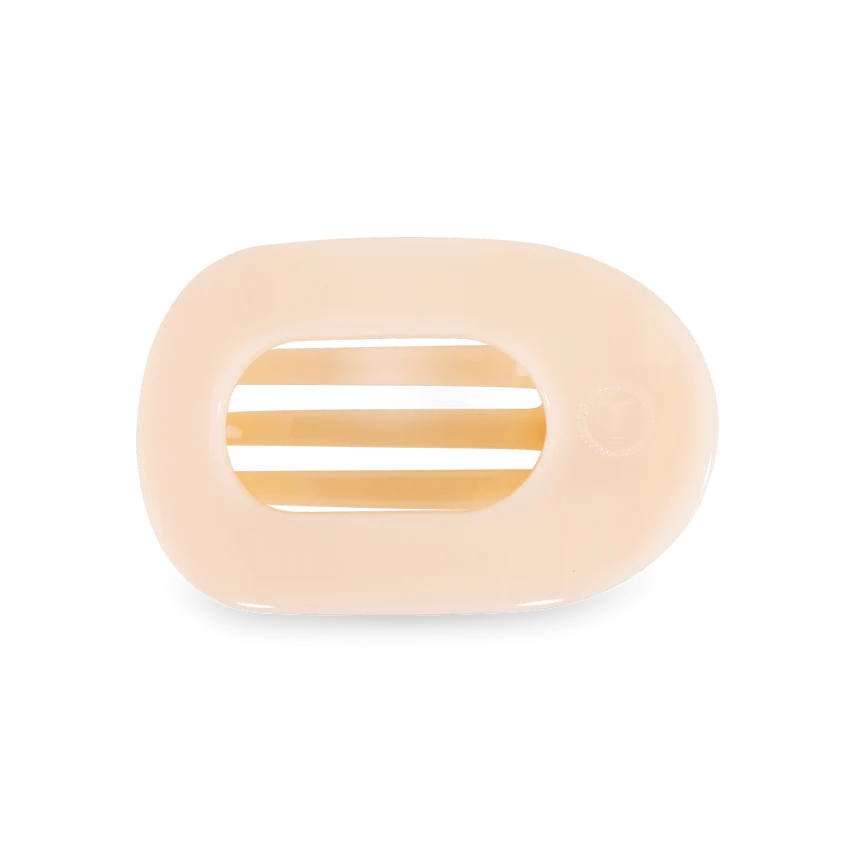Teleties | Almond Beige Medium Flat Round Clip