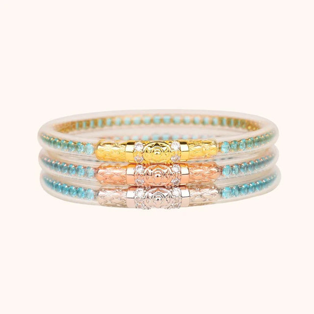 BuDhaGirl | Three Queens All Weather Bangles® (AWB®) - Aqua (Set of 3)