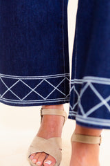 Santorini Nights Embroidered Pant Set