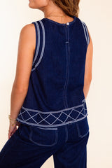 Santorini Nights Embroidered Pant Set