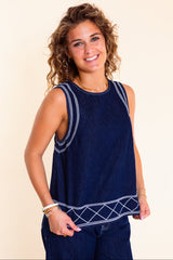 Santorini Nights Embroidered Pant Set