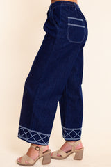 Santorini Nights Embroidered Pant Set
