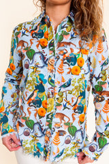Dizzy Lizzie | Cape Cod Top with Flowers and Creatures