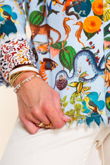 Dizzy Lizzie | Cape Cod Top with Flowers and Creatures