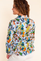 Dizzy Lizzie | Cape Cod Top with Flowers and Creatures