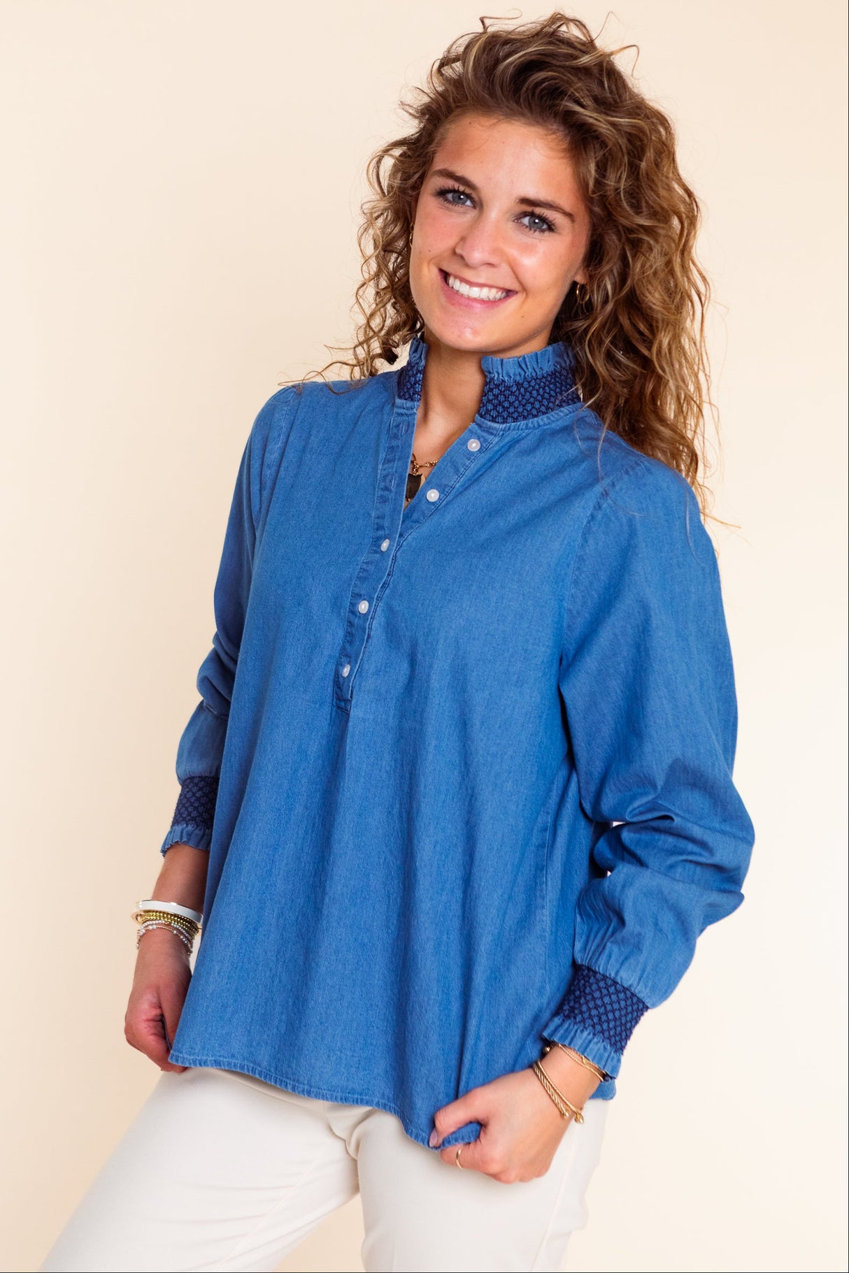 Mary Square | Kimberly Top in Chambray