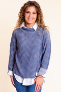 Silver Mist Textured Knit Top
