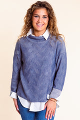 Silver Mist Textured Knit Top