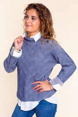 Silver Mist Textured Knit Top
