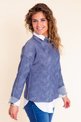 Silver Mist Textured Knit Top