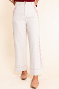Blossom Trail Embroidered Wide Leg Pant