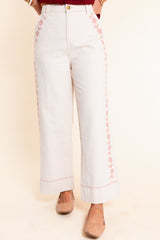 Blossom Trail Embroidered Wide Leg Pant