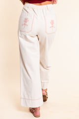 Blossom Trail Embroidered Wide Leg Pant