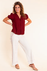 Wine Country Scalloped Blouse