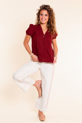 Wine Country Scalloped Blouse