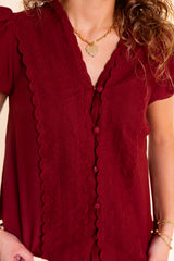 Wine Country Scalloped Blouse