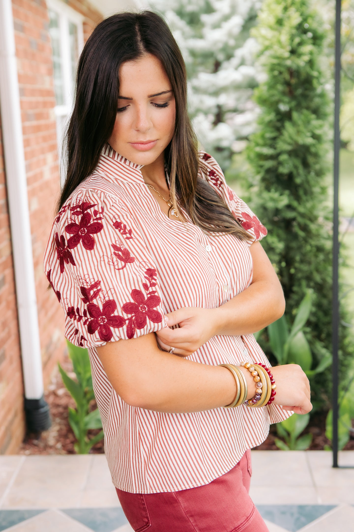 The Bloomed Stripe Top