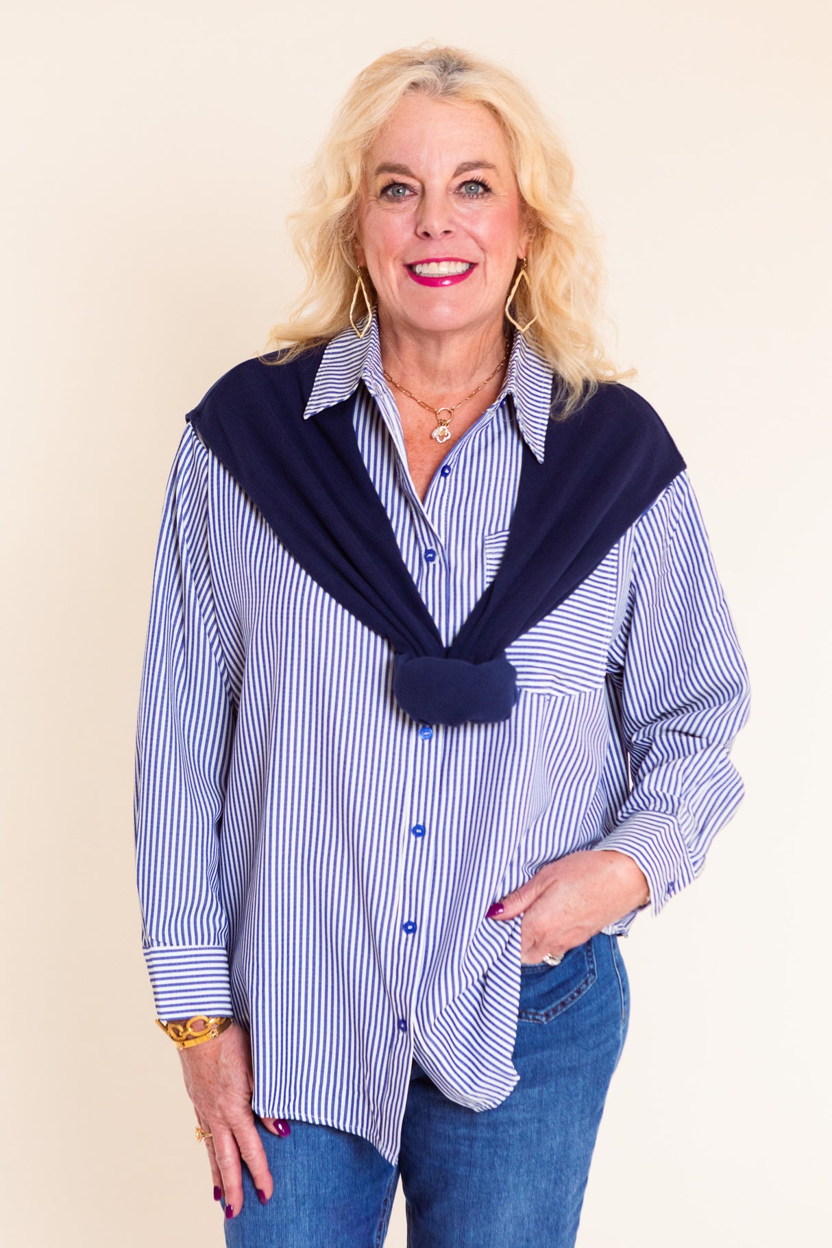 The Morning Meeting Button-Down with Faux Tie