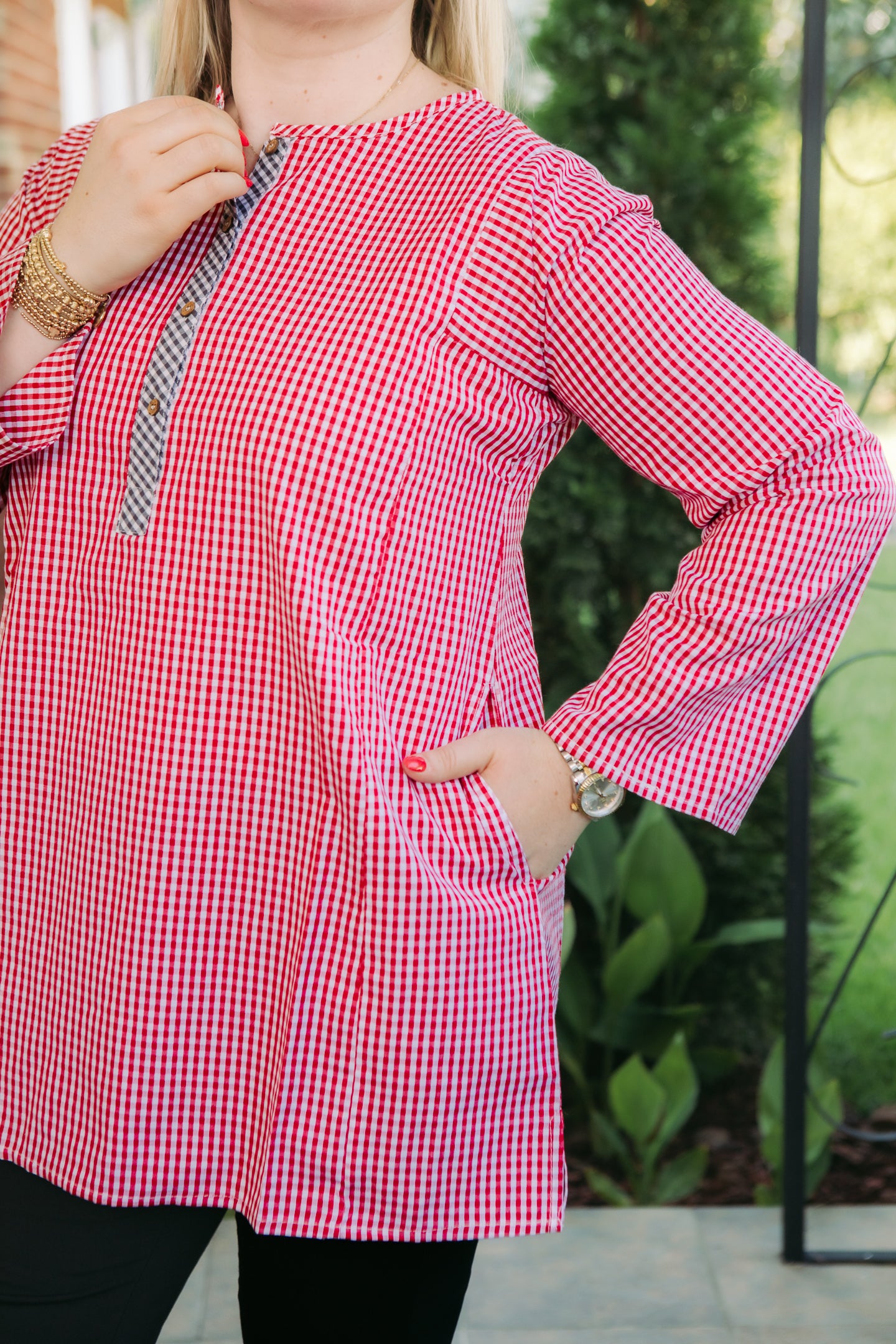 Cotton Woven Gingham Nellie Shirt