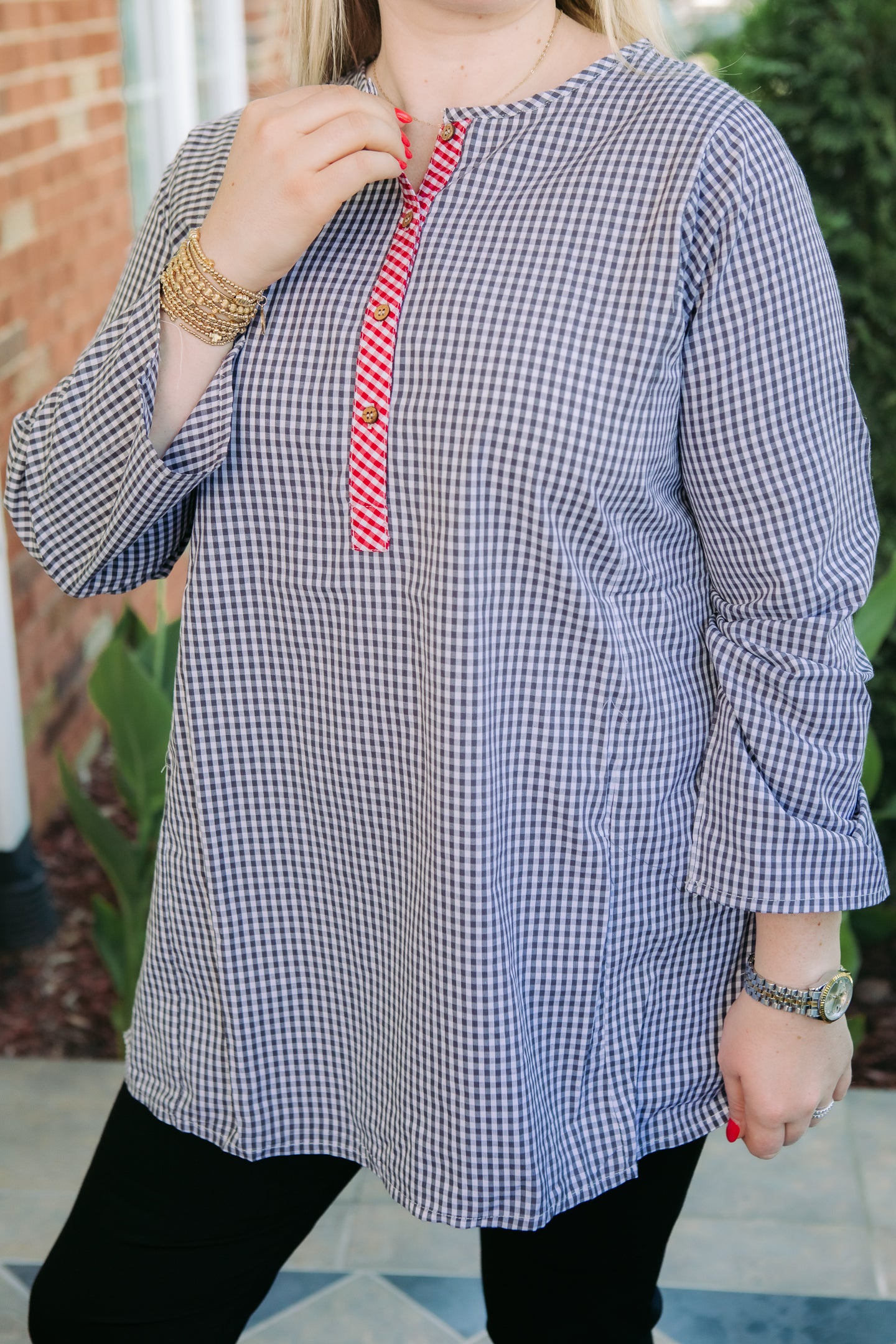 Cotton Woven Gingham Nellie Shirt