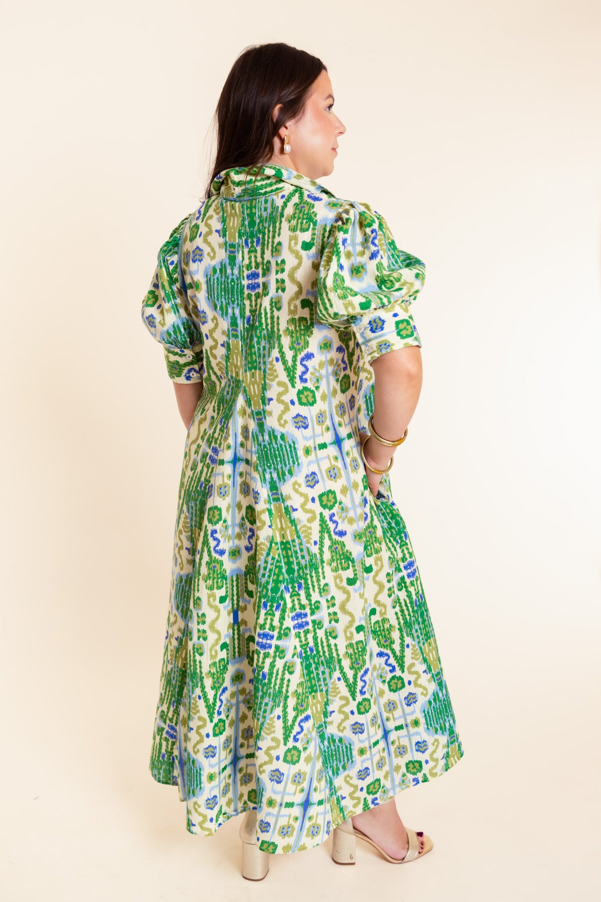 Dizzy Lizzie | Blue Green Montauk Ikat Dress