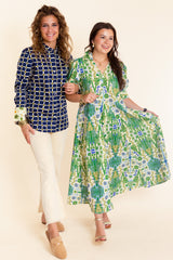 Dizzy Lizzie | Blue Green Montauk Ikat Dress