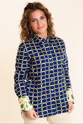 Dizzy Lizzie | Navy Grid Rome Shirt