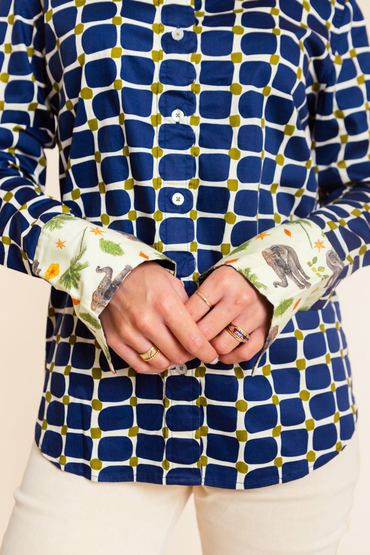 Dizzy Lizzie | Navy Grid Rome Shirt