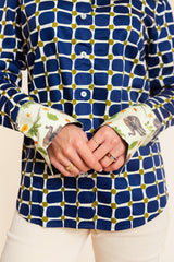 Dizzy Lizzie | Navy Grid Rome Shirt