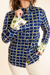 Dizzy Lizzie | Navy Grid Rome Shirt