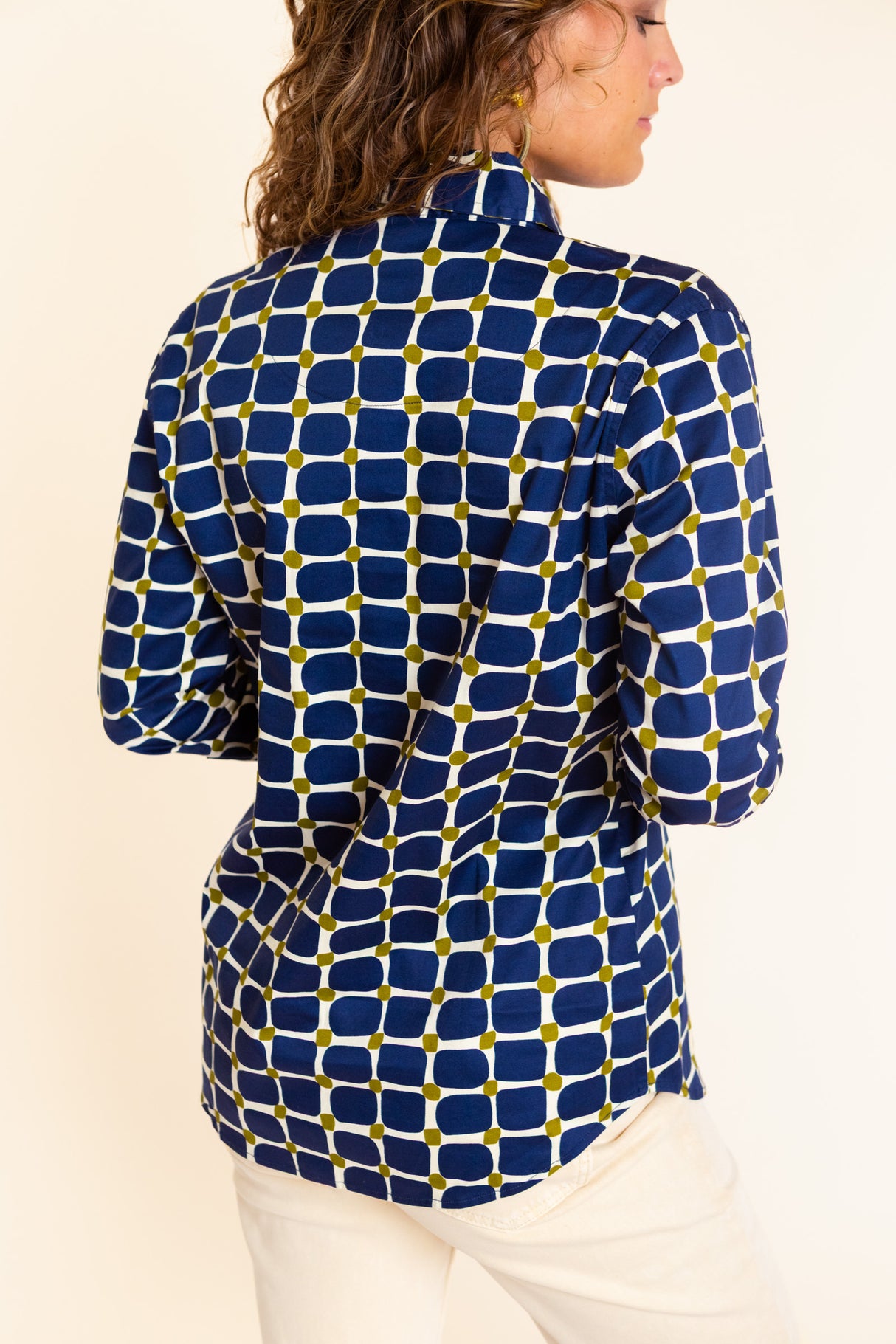 Dizzy Lizzie | Navy Grid Rome Shirt